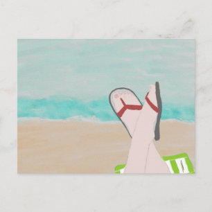Ein Tag auf der Strandpostkarte Postkarte