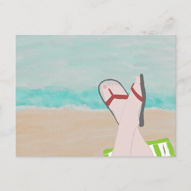 Ein Tag auf der Strandpostkarte Postkarte (Vorderseite)