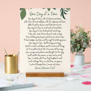 Ein Tag auf einmal Annie Johnson Flint Postkarte Acrylschild