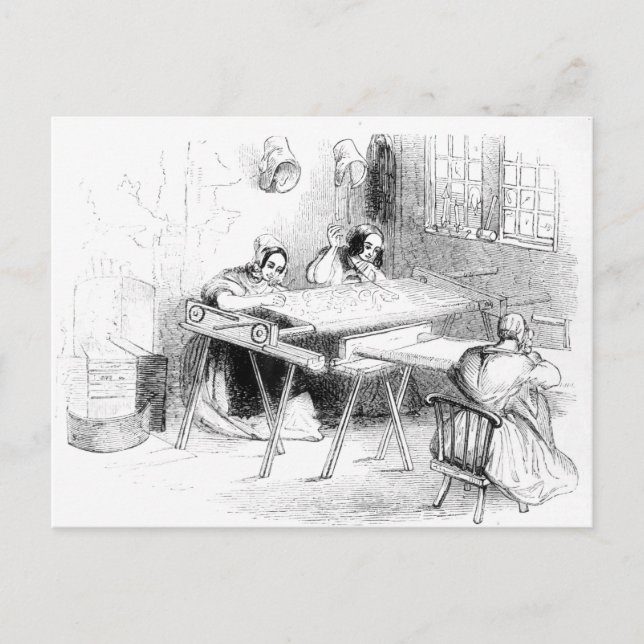 Ein Tag bei den Nottingham Lace Manufaktur Postkarte (Vorderseite)