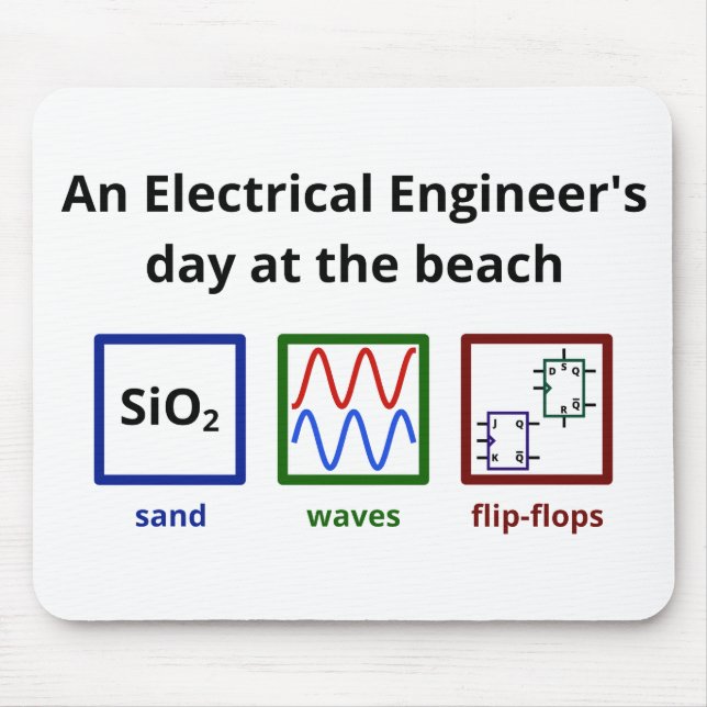 Ein Tag des Elektroingenieurs am Strand Mousepad (Vorne)