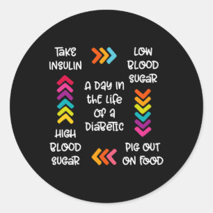 Ein Tag im Leben eines Diabetikers Runder Aufkleber