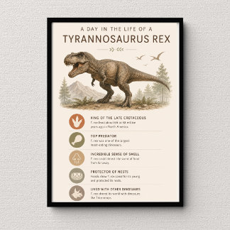Ein Tag im Leben eines Tyrannosaurus Rex im Klasse Poster