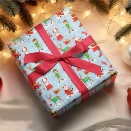 Ein Tag im Nordpol zu Weihnachten Geschenkpapier