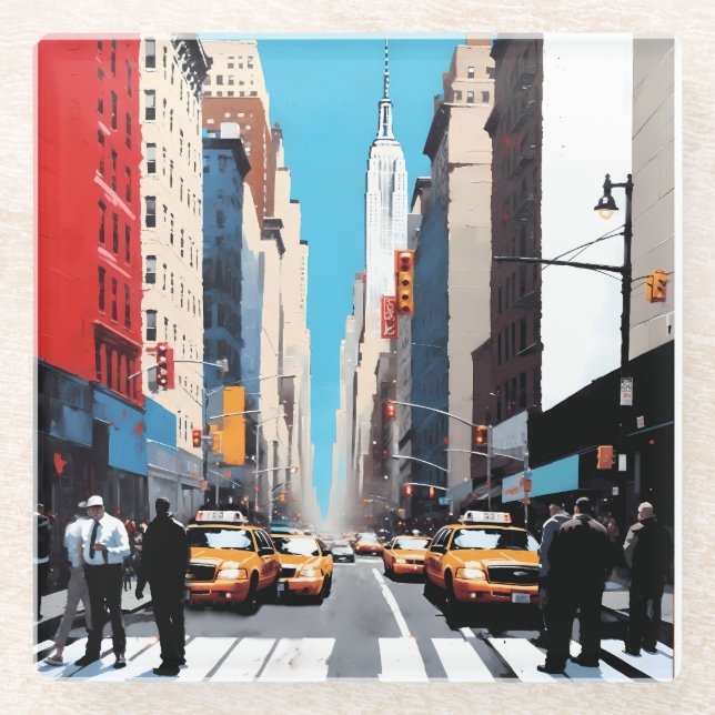 Ein Tag in der Stadt Glasuntersetzer (Vorderseite)