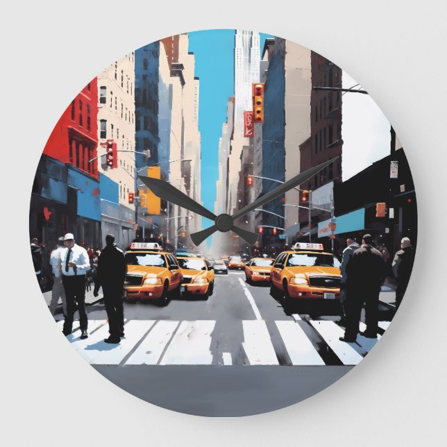 Ein Tag in der Stadt Große Wanduhr (Vorderseite)