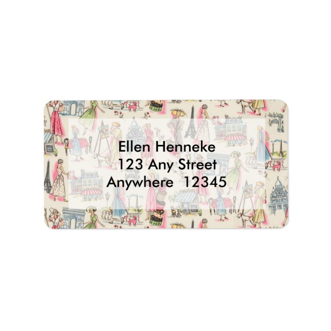 Ein Tag in Paris Adressaufkleber (Vorne)