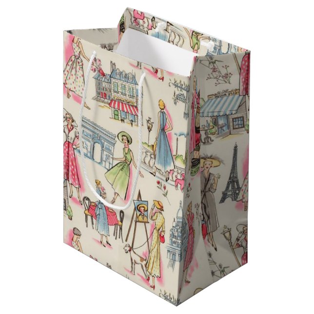 Ein Tag in Paris Mittlere Geschenktüte (Vorderseite Schrägansicht)