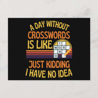 Ein Tag ohne Kreuzschwerter Funny Crosswords Lover Postkarte
