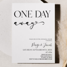 Ein Tag vor Minimalistischer Hochzeit Probe Dinner Einladung