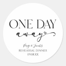 Ein Tag weg Minimal Hochzeit Probe Abendessen