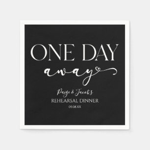 Ein Tag weg Minimal Hochzeit Probe Abendessen Serviette