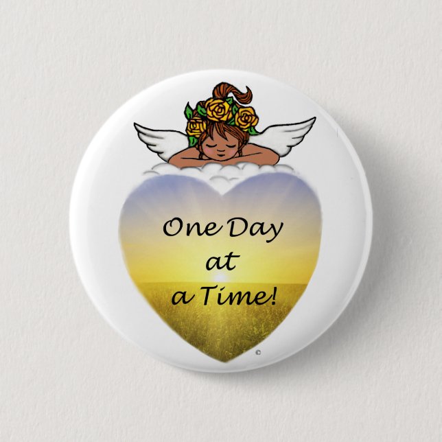 Ein Tagesethnischer Engel Button (Vorderseite)