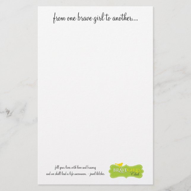 Ein tapferes Mädchen zu anderen stationär Briefpapier (Vorderseite)