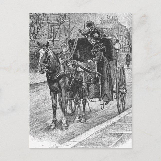 Ein Tarif für einen Hansom Cab-Treiber Postkarte (Vorderseite)