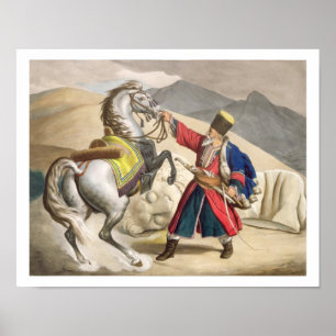 Ein Tartar mit seinem Pferd, graviert vom Thierry  Poster
