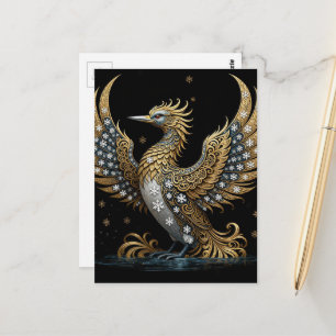 Ein Taucher steigt vom Eis auf wie ein Phönix-Voge Postkarte