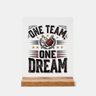 Ein Team Ein Traum Vintage Sportteam Shirt_1 Acrylschild