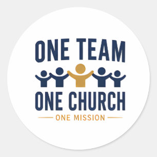 Ein Team Eine Kirche Eine Mission Glaube Runder Aufkleber