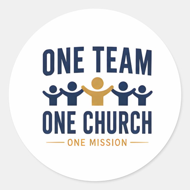 Ein Team Eine Kirche Eine Mission Glaube Runder Aufkleber (Vorderseite)