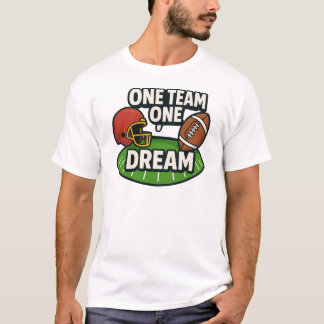 Ein Team One Dream Football Cartoon T-Shirt