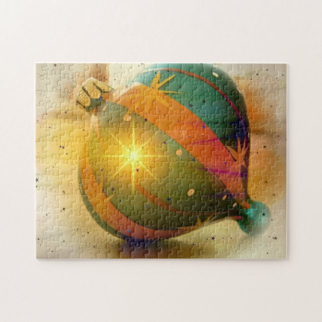 Ein Teardrop geformt Weihnachtsschmuck Puzzle (Horizontal)