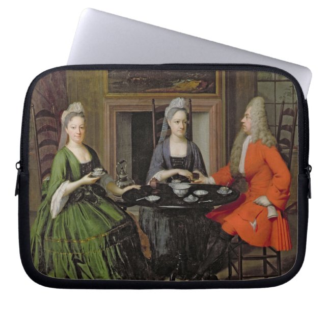 Ein Tee-Party (Öl auf Leinwand) Laptopschutzhülle (Vorderseite)