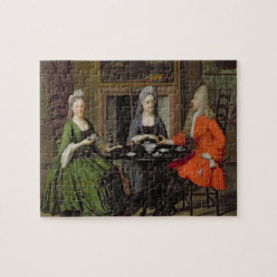 Ein Tee-Party (Öl auf Leinwand) Puzzle