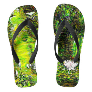 Ein Teich mit unreinen Gedanken Flip Flops