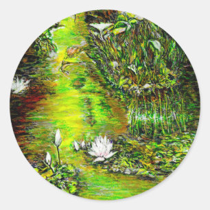 Ein Teich mit unreinen Gedanken Runder Aufkleber