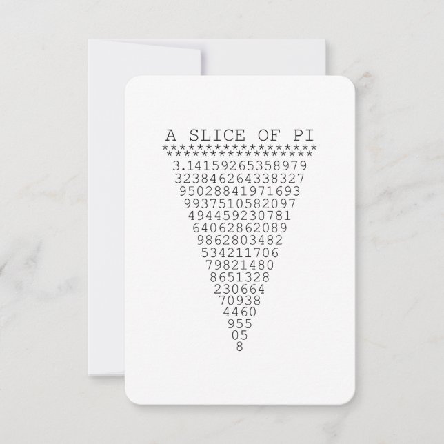 Ein Teil der Pi-Zahlen (Vorderseite)