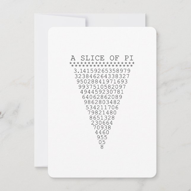 Ein Teil der Pi-Zahlen (Vorderseite)