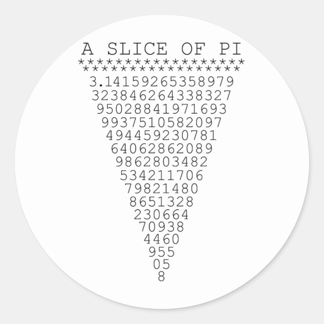 Ein Teil der Pi-Zahlen Runder Aufkleber (Vorderseite)