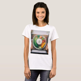 ein Teller mit einem Teller Gemüse T-Shirt