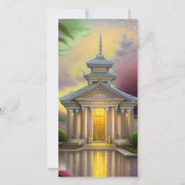 Ein Tempel ist ein Ort der Verehrung und der spiri Dankeskarte