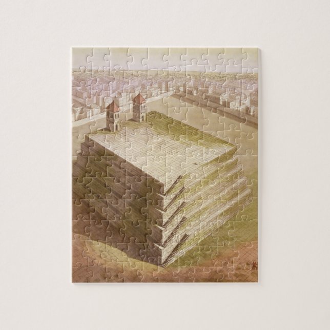 Ein Teocalli in Mexiko (Farbstich) Puzzle (Vertikal)