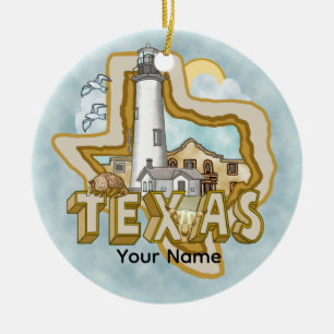 Ein Texas Leuchtturm Keramik Weihnachtsschmuck