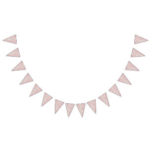 Ein Textil mit einem Muster in Rosa und Weiß Wimpelkette