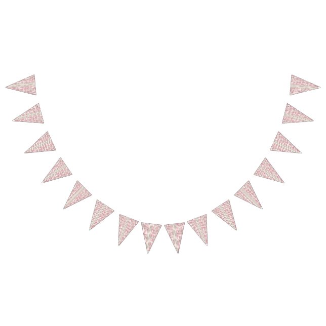 Ein Textil mit einem Muster in Rosa und Weiß Wimpelkette (Alle)