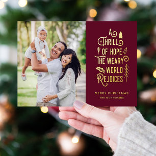 Ein Thrill der Hoffnung Moderne Weihnachten im F Folien Feiertagskarte