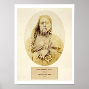 Ein tibetanischer Lama in Pemianchi, Tibet, 19. Poster