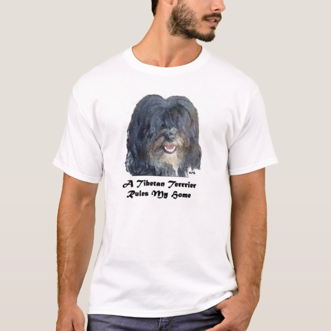 Ein tibetanischer Terrier ordnet mein Zuhause an T-Shirt (Vorderseite)