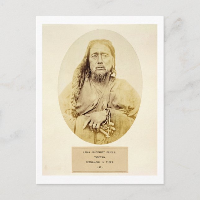 Ein tibetischer Lama in Pemianchi, Tibet, 19. Jahr Postkarte (Vorderseite)