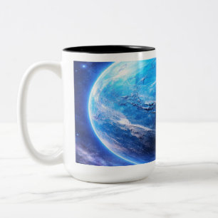 Ein tiefblauer Planet Zweifarbige Tasse