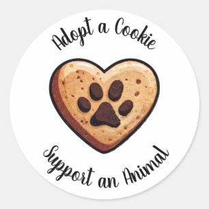 Ein Tierheim unterstützen mit Adopt a Cookie Runder Aufkleber