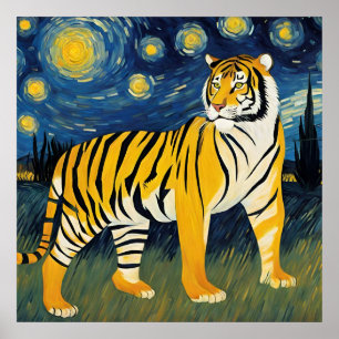 Ein Tiger in der frühen Nacht Poster