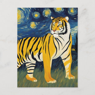 Ein Tiger in der frühen Nacht Postkarte