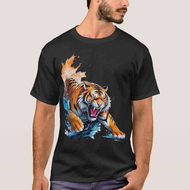 Ein Tiger in Flammen T-Shirt (Vorderseite)