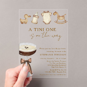 Ein Tini auf dem Weg Espresso Martini Baby Shower Acryleinladungen