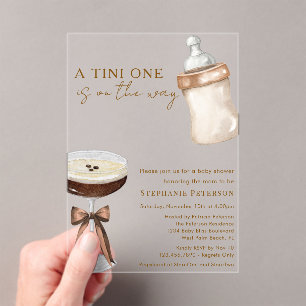 Ein Tini auf dem Weg Espresso Martini Baby Shower Acryleinladungen